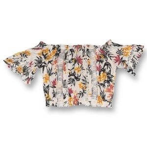 H&M Divided Floral Lace Off The Shoulder Top